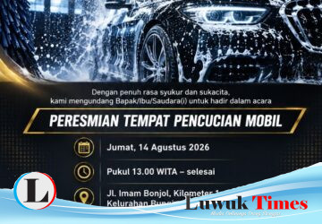 Undang Masyarakat, Ibu Suraida Murad Resmi Buka Tempat Pencucian Mobil Modern di Luwuk