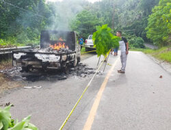 Mobil Pick Up Terbakar di Bunta, Polisi Jelaskan Kronologinya
