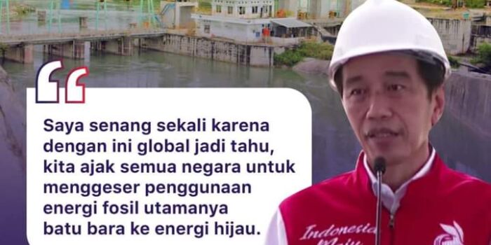 Resmikan PLTA Poso, Presiden Jokowi : Indonesia Terdepan Menggeser Penggunaan Energi Fosil