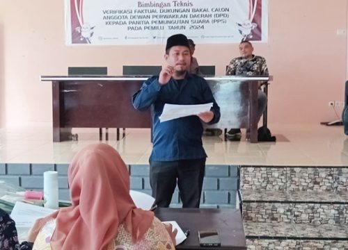 KPU Touna Bimtek Verfak Dukungan Balon DPD RI Sulteng
