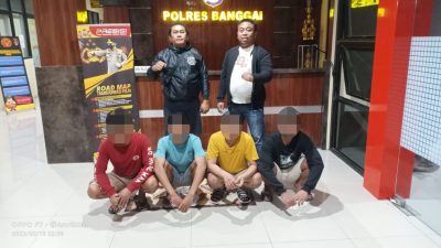 Polisi Bekuk Empat Pelaku Pengeroyokan di Taman Teluk Lalong Luwuk