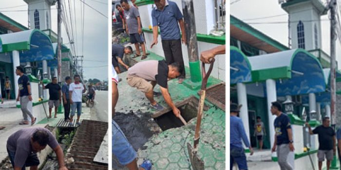 Jelang Ramadhan, Warga Bungin Luwuk Gotong Royong Bersihkan Masjid Al Ilham