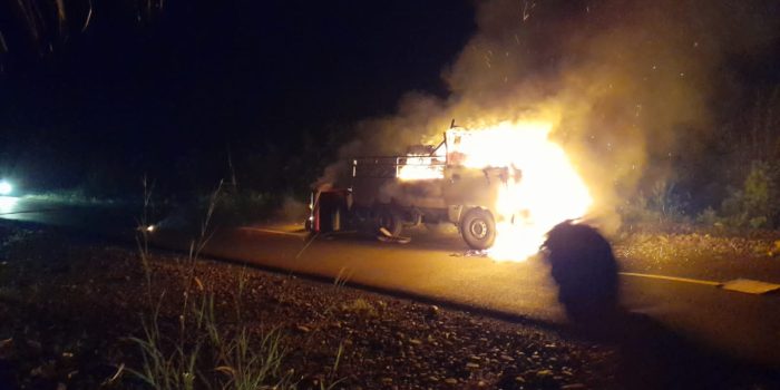 Mobil Terbakar di Toili Barat Kabupaten Banggai