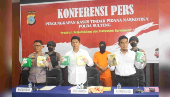 Polda Sulteng Amankan 20 Kg Sabu Asal Makassar