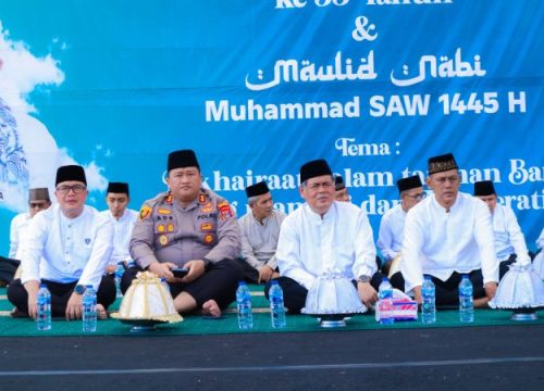 Wakili Kapolda Sulteng, Kapolres Banggai Hadiri Haul Guru Tua ke-55 di Masjid Agung Luwuk