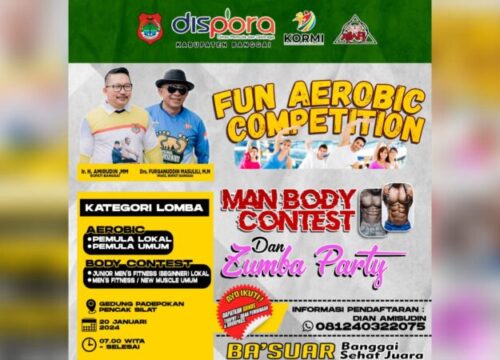 20 Januari 2024, Fun Aerobic Competition dan Man Body Contest Digelar di Luwuk Banggai