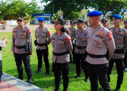 Personel BKO Pengamanan TPS Polda Sulteng Tiba di Banggai