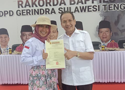 Fatiyah Suryani Mile dan Sudirman Sapat Resmi Diusung Gerindra di Pilkada Bangkep