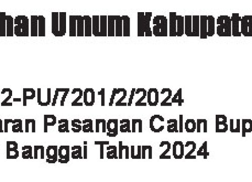 Iklan KPU Banggai tentang Pendaftaran Paslon Pilkada 2024 copy
