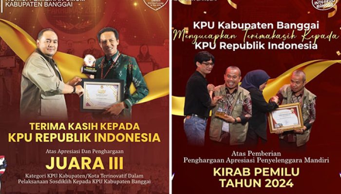 Dipimpin Santo Gotia, KPU Banggai Dua Kali dapat Penghargaan KPU RI