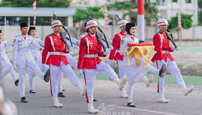 Ini Para Personel Paskibraka Banggai yang Bertugas pada Penurunan Bendera Merah Putih di Luwuk