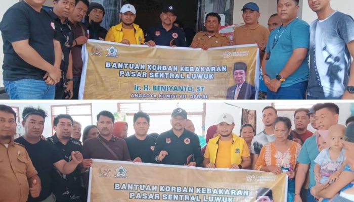 Anggota DPR RI Beniyanto Tamoreka Bantu Korban Kebakaran Pasar Sentral