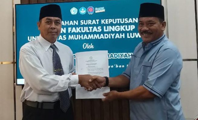 Pesan Rektor Unismuh Luwuk Sutrisno K. Djawa Buat Enam Dekan Terpilih