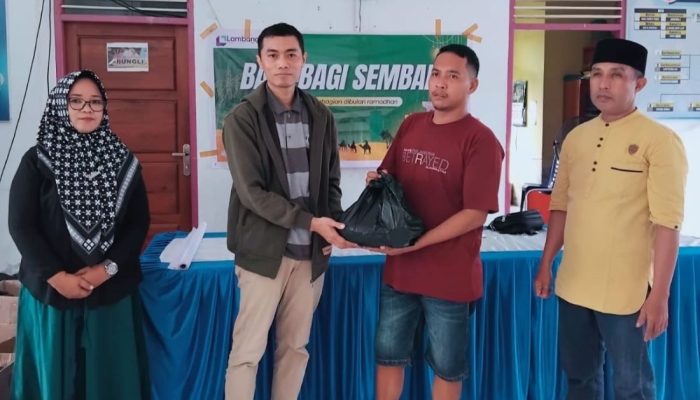Alhamdulillah, Bulan Ramadhan 134 KK di Lambangan Pagimana dapat Sembako dari PT LEU