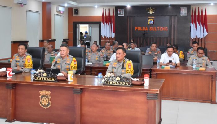 Dipimpin Kapolri, Kapolda Sulteng Hadiri Anev Sitkamtibmas Jelang Hari Buruh