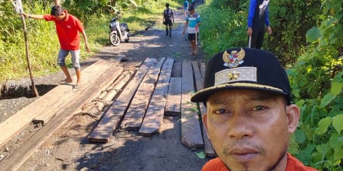 Plat Deker Ruas Jalan Bualemo A dan Sampaka Bualemo Sebentar Lagi Ambruk