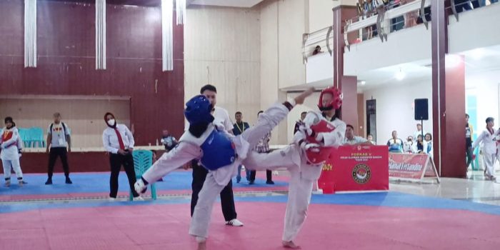 Hari Pertama, Kecamatan Mantoh Pimpin Klasemen Sementara Perolehan Medali Cabor Taekwondo