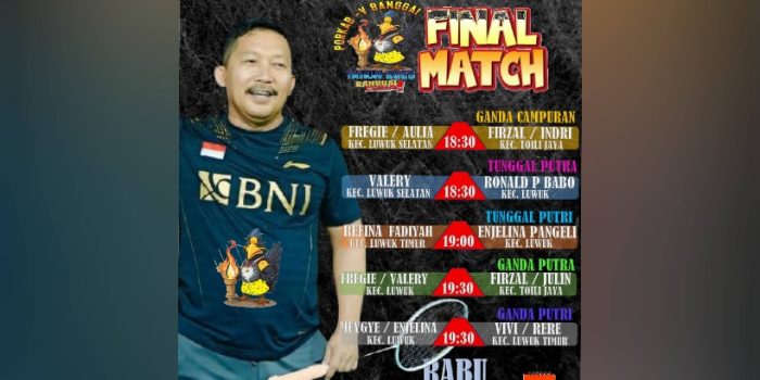 Para Jawara Bulutangkis Tumbang di Babak Semifinal Porkab V Banggai