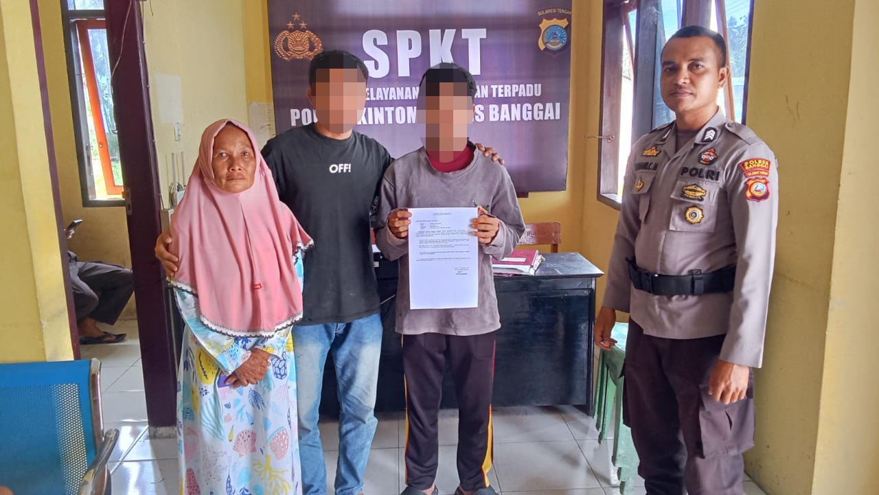 Polsek Kintom mendamaikan kasus adik pukul kakak lantaran game online