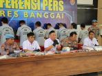 Press conference terkait kasus narkoba, bertempat Aula Maleo Mapolres Banggai
