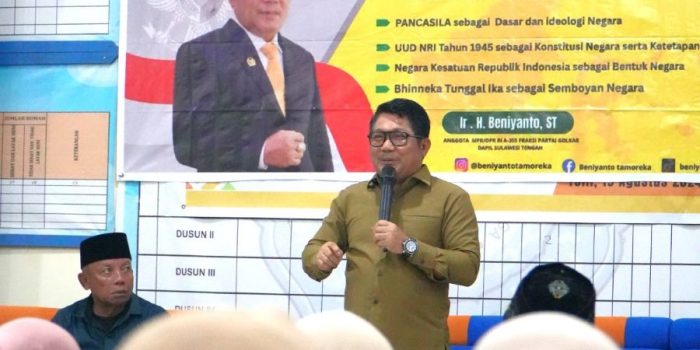 Kembali ke Kabupaten Banggai, Beniyanto Tamoreka Gelar Sosialisasi Empat Pilar di Desa Toili