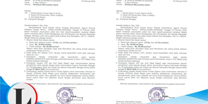 Kantor Kemenag Kabupaten Banggai Tetapkan Zakat Fitrah Rp39 Ribu per Jiwa dan Mal 2,5 Persen