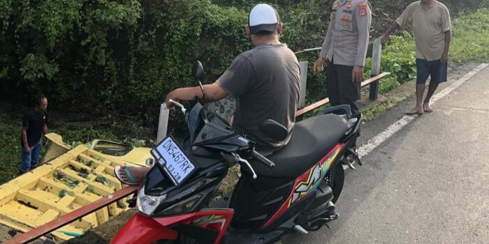 Truk Mitsubishi Colt Diesel Terjun dari Jembatan Uling Kintom