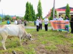 Sebanyak 243 paket daging kurban disalurkan langsung oleh Kapolres Banggai AKBP Wayan Wayracana Aryawan pada momentum Idul Adha 1447 H