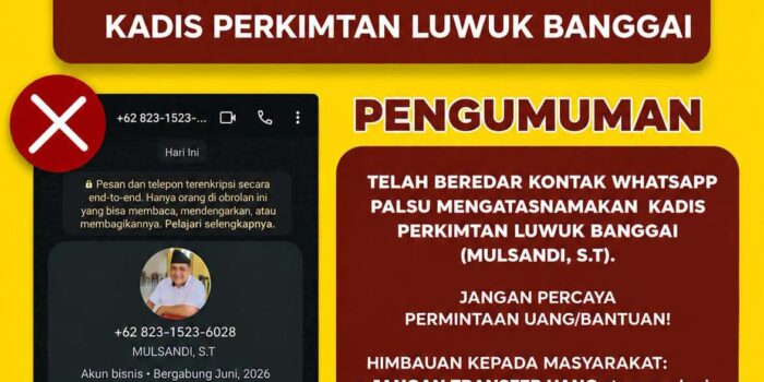 Awas Penipuan! Nomor WhatsApp Palsu Catut Nama Kadis Perkimtan Banggai Mulsandi