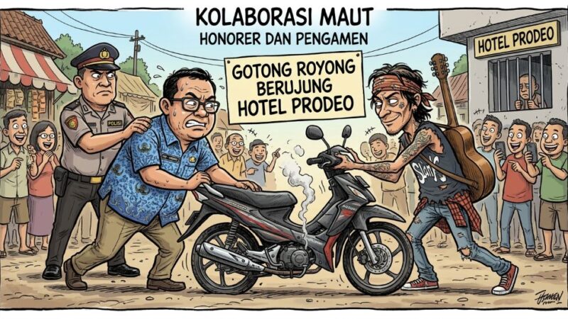 Kolaborasi Maut Honorer dan Pengamen: Motor Mogok Pun Jadi Korban “Gotong Royong” Berujung Hotel Prodeo