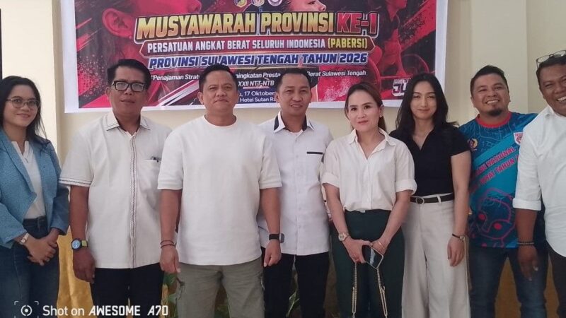 Hasil Musprov I, Farid Podungge Terpilih Aklamasi Pimpin Pengprov Pabersi Sulteng 2026–2030