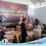 Pengesetan Logistik Pemilu di KPU Banggai Mendapat Pengawalan Ketat Polisi