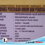 Rekonstruksi Jalan Long Segmen Ruas Kautu-Palam, Kabupaten Bangkep Terlambat