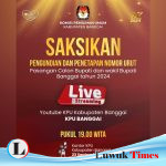 Pengundian Nomor Urut Tiga Paslon, KPU Banggai Live Streaming