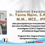 Dosen AMIK Luwuk Yanto Naim, Raih Sertifikasi Digital Forensic