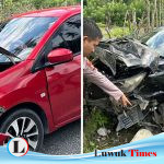Brio dengan Sigra Tabrakan di Pagimana, Mobil Rusak Parah dan Pengemudi Terluka