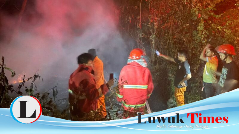 Sebelum Meluas, TRC BPBD Banggai Berhasil Jinakan Si Jago Merah di Rest Area KM 16 Koyoan